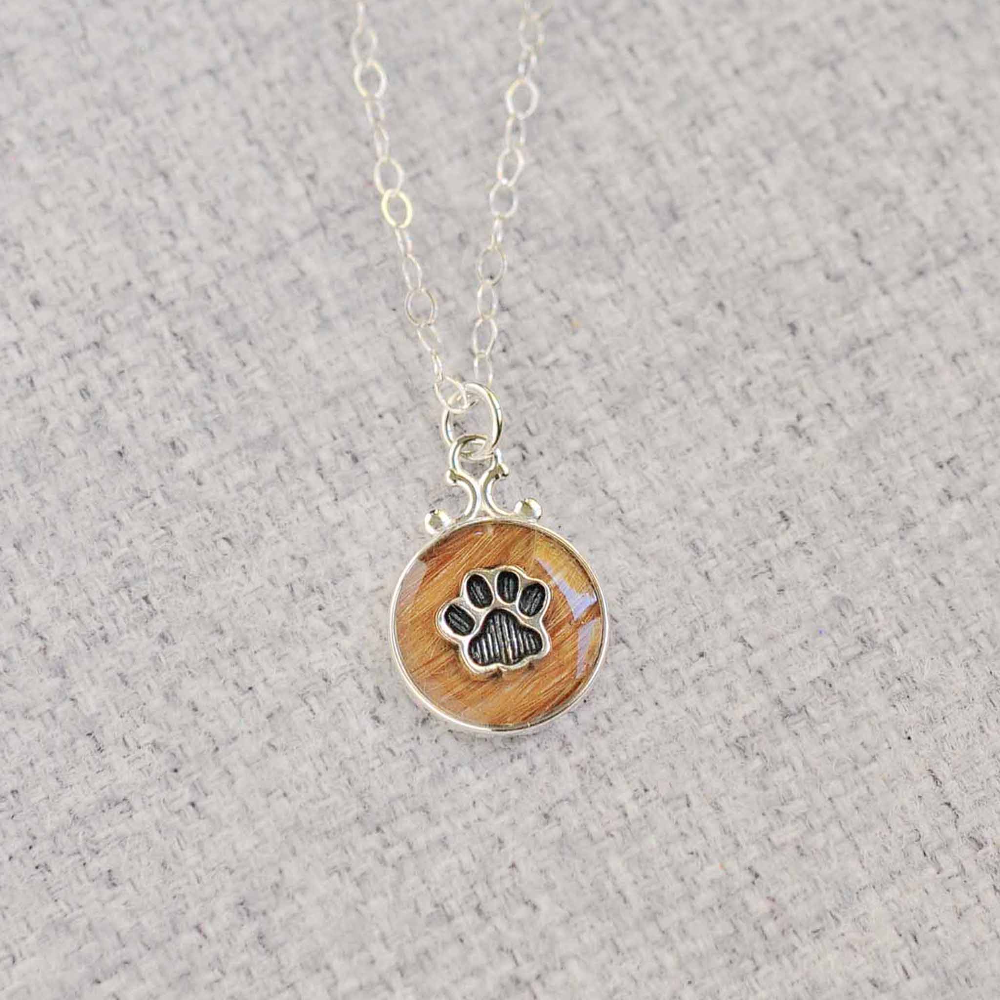 Sterling Pet Hair Paw Print Necklace – Spirithorse Designs
